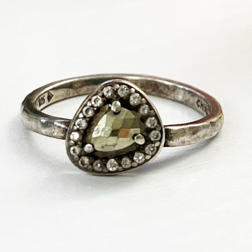 Silpada 925 Sterling Silver Belle Fleur Hematite Ring Size 8.5